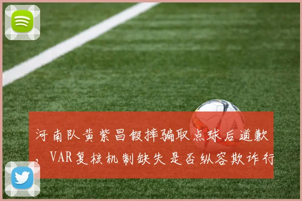 河南队黄紫昌假摔骗取点球后道歉，VAR复核机制缺失是否纵容欺诈行为？